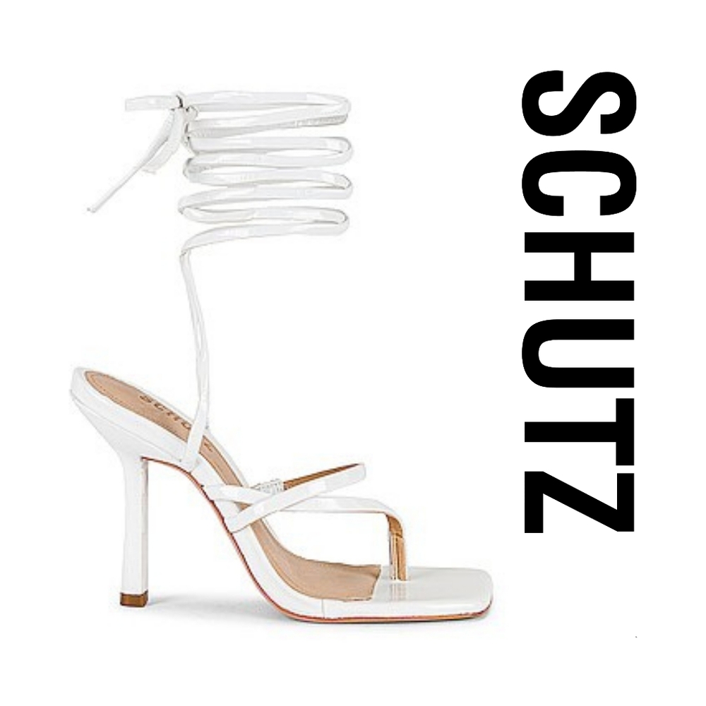 SCHUTZ Lily White Strappy Heels Size 8 M - Picture 2 of 4